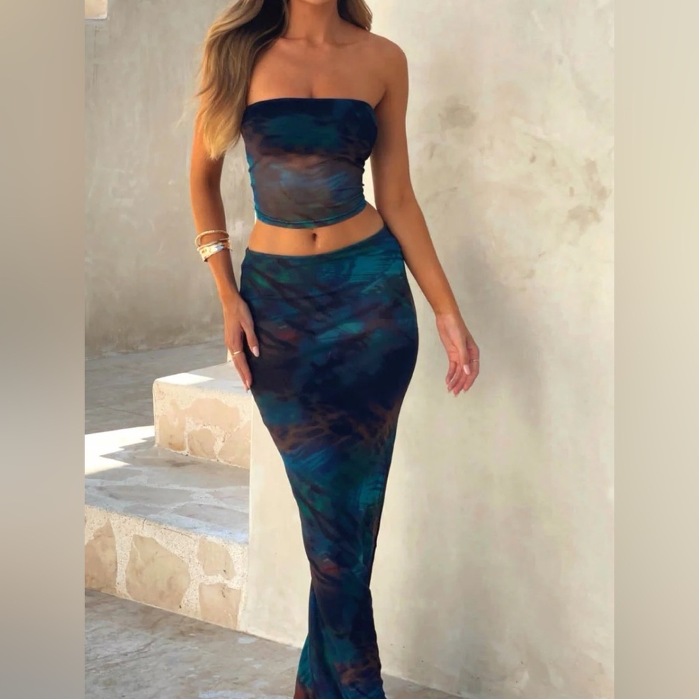 OUTCAST KARA MAXI SKIRT MOODY LEOPARD NWT